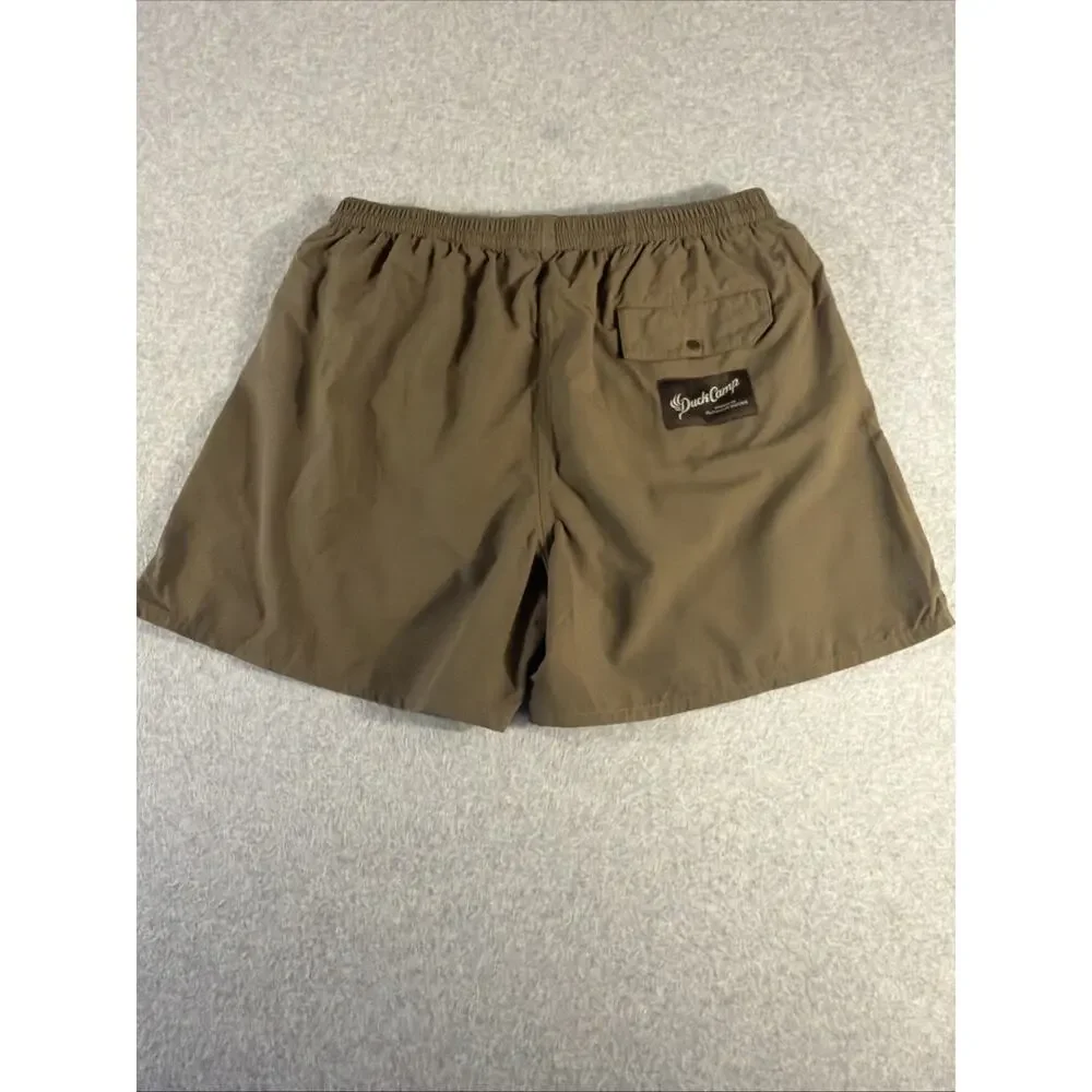 Duck Camp Athletic Swim Shorts, Green/Brown, Size M/5